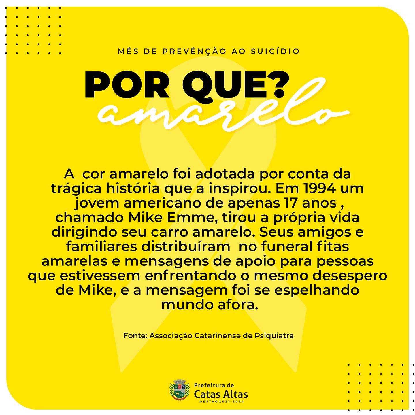 Prefeitura Municipal De Catas Altas - Origem Do Setembro Amarelo